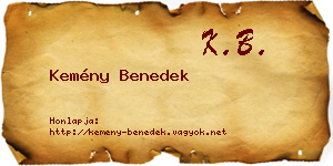Kemény Benedek névjegykártya